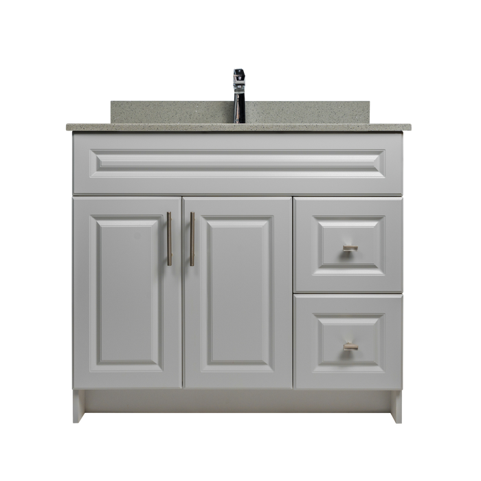 36" MDF - Right Side Draw - Light Grey - Raised Panel Doors