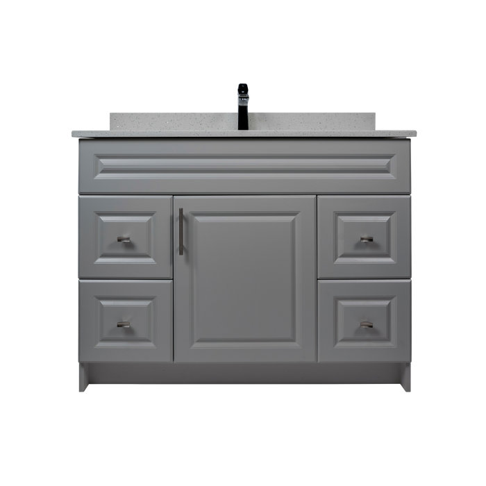42" MDF - Both Side Draw - Light Grey - Raised Panel Doors