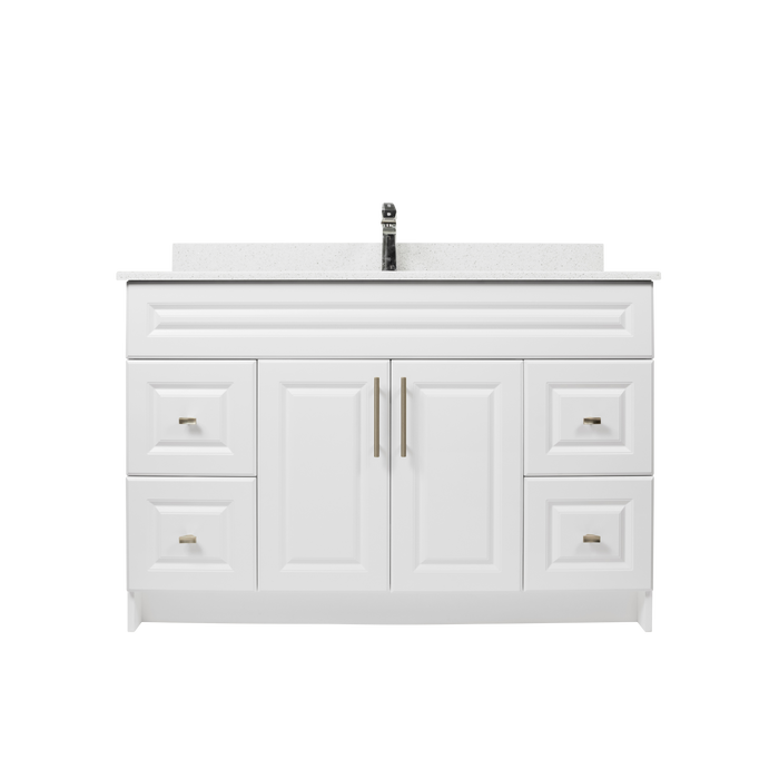 48" MDF - Both Side Draw - White - Raised Panel Doors