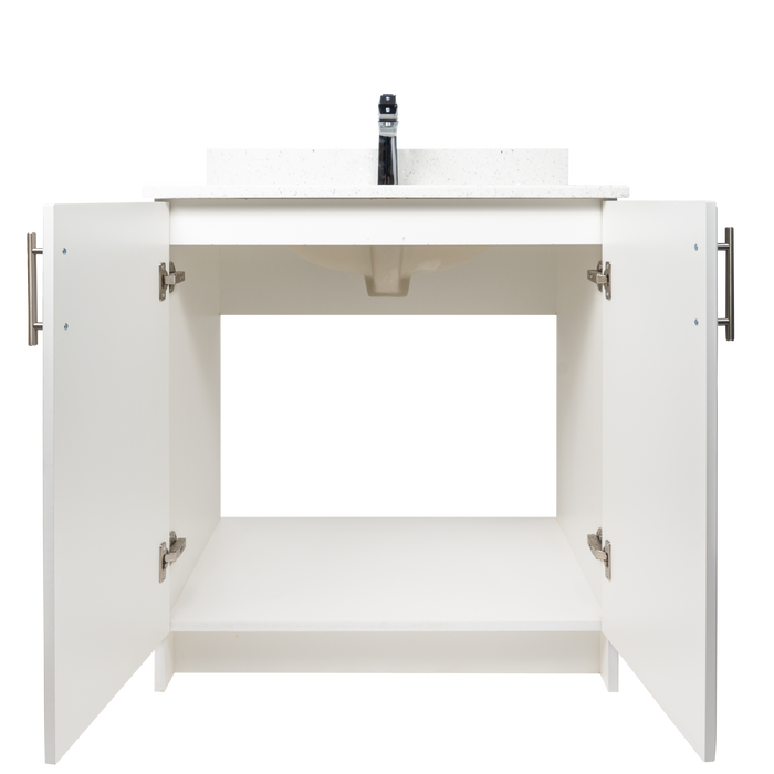 30" MDF - 2 Door - White - Raised Panel Doors