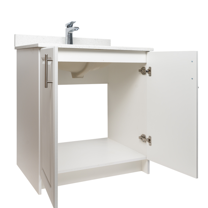 30" MDF - 2 Door - White - Raised Panel Doors