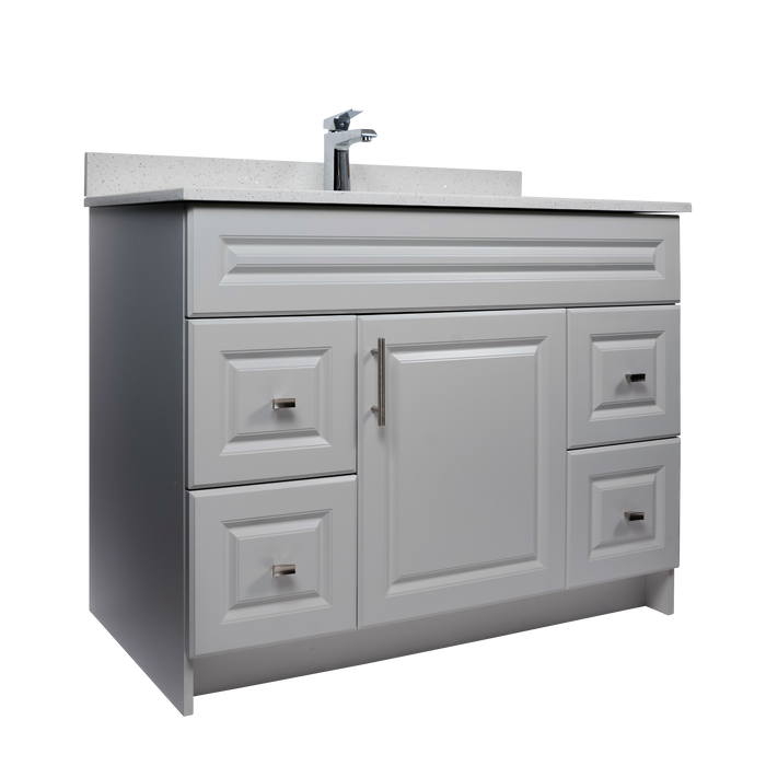 42" MDF - Both Side Draw - Light Grey - Raised Panel Doors