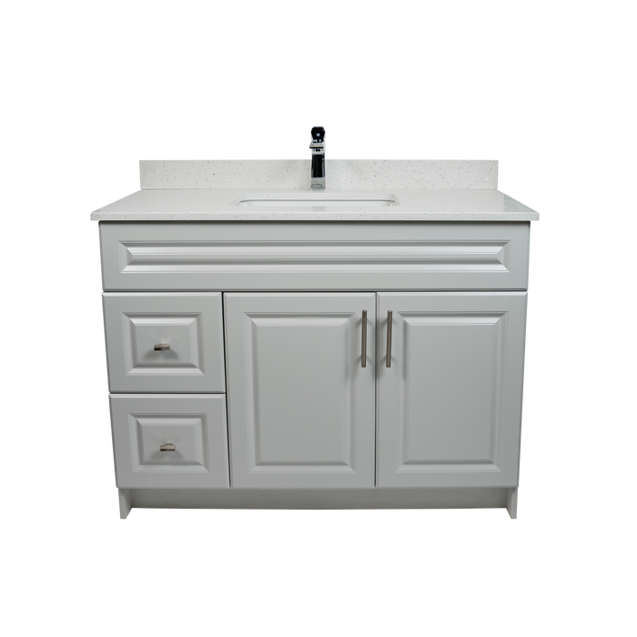42" MDF - Left Side Draw - Light Grey - Raised Panel Doors