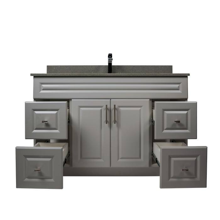 48" MDF - Both Side Draw - Light Grey - Raised Panel Doors