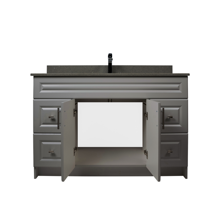 48" MDF - Both Side Draw - Light Grey - Raised Panel Doors