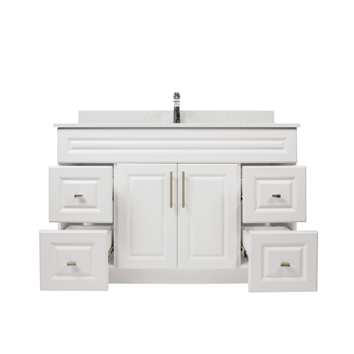 48" MDF - Both Side Draw - White - Raised Panel Doors