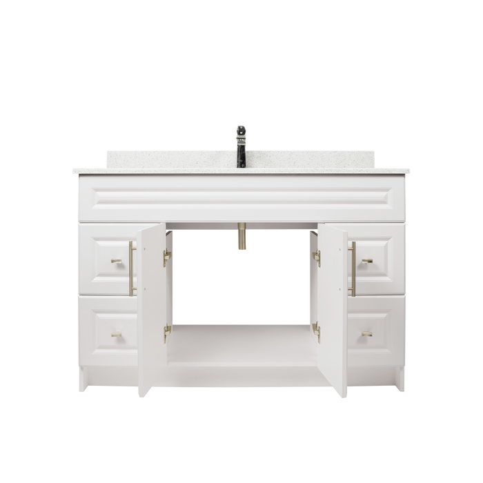 48" MDF - Both Side Draw - White - Raised Panel Doors