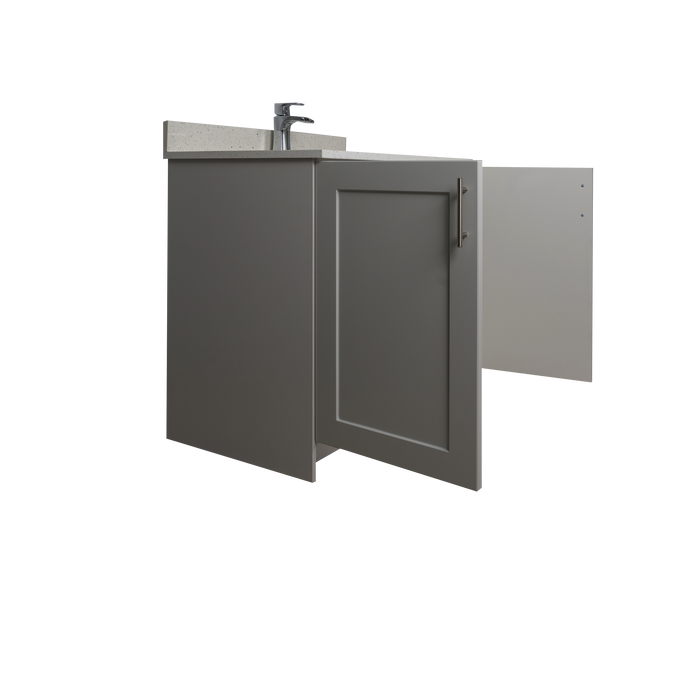 36" MDF - 2 Door - Light Grey - Shaker Doors - Softclose Hardware